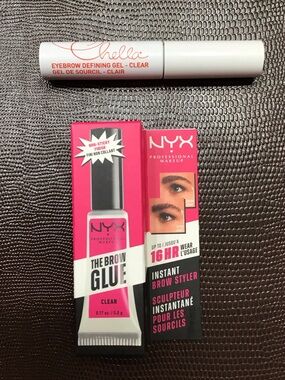 Clear Brow Bundle/2 NYX The Brow Glue and Chella Eyebrow Defining Gel